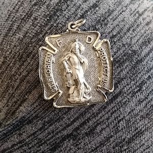 Sterling Silver St. Florian Firefighters Pendant, by Creed Jewelry